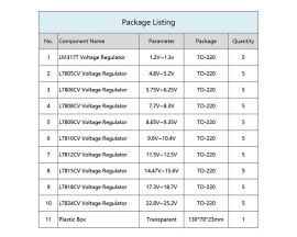 50pcs 10 Values High-Power Stabilized Transistor Kits TO-220 LM317T L7805 L7806 L7808 L7809 L7810 L7812 L7815 L7818 L7824 Component Kit