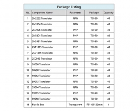 600pcs 15 Values Transistor Kits TO-92 S8050 S8550 S9012 S9013 S9014 S9015 S9018 Component Kit