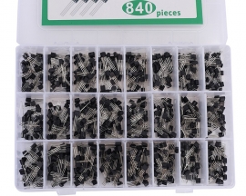 840pcs 24 Values NPN PNP Transistor Kits TO-92 2N2222 S8050 S8550 S9012 S9013 S9014 S9015 S9018 Component Kit
