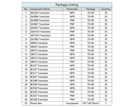 840pcs 24 Values NPN PNP Transistor Kits TO-92 2N2222 S8050 S8550 S9012 S9013 S9014 S9015 S9018 Component Kit