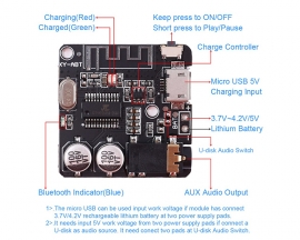 Wireless Bluetooth-compatible Decoder Module Audio Receiver APP Controller BLE5.0 AUX Audio Output for Digital Amplifier Module