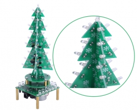 Auto-Rotate Flash RGB LED Music Christmas Trees Kit Flashing Breathing Light Soldering Practice DIY Kits