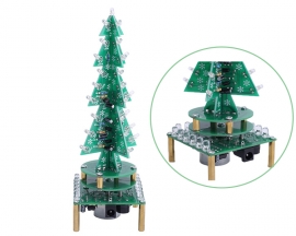 Auto-Rotate Flash RGB LED Music Christmas Trees Kit Flashing Breathing Light Soldering Practice DIY Kits