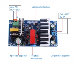 AC-DC Converter, 110V-260V to 9V 6A 60W Switching Power Supply Module Buck Step Down Module Voltage Converter