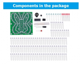 Music Butterfly Shaped Light DIY Kit White Blue Red Flashing LED Lamp Soldering Kit