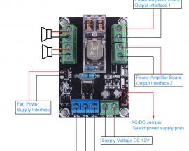 Dual Channel Stereo Loudspeaker Delay Protection Board AC 12V-18V / DC 12V-25V 5A