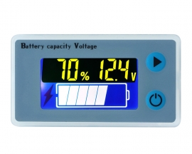 Lead-acid Battery Electric Quantity Display Meter, Battery Indicator Voltmeter Thermometer LCD Display for 10V-100V Battery