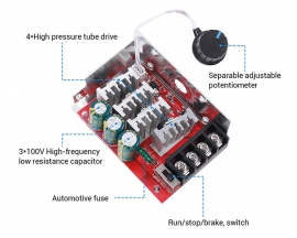 DC Motor Speed Controller, 7-70V 30A Speed Control Switch Module for Fan Speed Control, Adjustable PWM Motor Speed Regulator with 30A Fuse Used for Children's Car