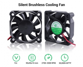 50mm Silent Cooling Fan 12V 0.08A 5010 5012 DC Brushless Quiet for 3D Printer PC Computer Case Fan, 4200 RPM High 11.89 CFM