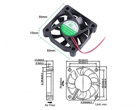 50mm Silent Cooling Fan 12V 0.08A 5010 5012 DC Brushless Quiet for 3D Printer PC Computer Case Fan, 4200 RPM High 11.89 CFM