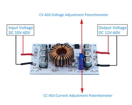 600W CVCC Boost Module,10A DC-DC 10V-60V to 12V-60V Adjustable Step UP Module, Power Supply Stabilizer for LED Board
