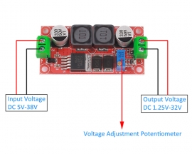 DC-DC Step-Down Power Supply 5A Voltage Stabilizing Module DC 5V-38V to DC 1.25V-32V Adjustable Voltage Converter