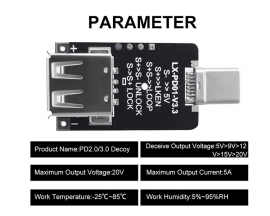 PD2.0/3.0 Secoy Trigger Motherboard Module 100W Output Voltage 9V/12V/15V/20V Adjustable for Power Supplies with PD Protocol