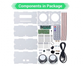 DIY Kit Bluetooth-Compatible Speaker with LED Flashing Light, Home Stero Sound Amplifier Kits for Learning Electronic Soldering