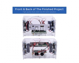 DIY Kit Bluetooth-Compatible Speaker with LED Flashing Light, Home Stero Sound Amplifier Kits for Learning Electronic Soldering