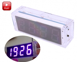 RGB 4Bit Digital Electronic Clock DIY Kit 5V Temperature Alarm 12/24H Time Date Home Clock