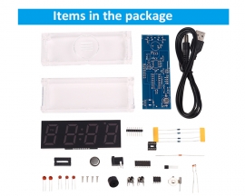 RGB 4Bit Digital Electronic Clock DIY Kit 5V Temperature Alarm 12/24H Time Date Home Clock