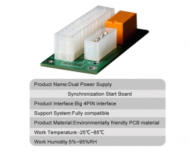 2PCS Dual Power Boot Card, Power Synchronization Start Line, 24Pin Power Supply Multi-power Synchronization Card