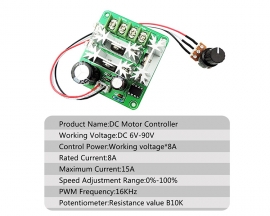 2PCS DC Motor Controller DC 6V-90V 15A PWM Motor Speed Controller 1000W DC Motor Pump Controller