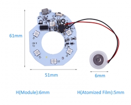 2PCS Atomizing Humidifier Module,5V USB Atomization Board,Humidifier Atomizing Sheet Circuit Drive PCB Circuit Board