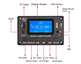 LCD Lyrics Display Bluetooth-compatible Module Amplifier USB Player MP3 Decoder Board with Remote Control