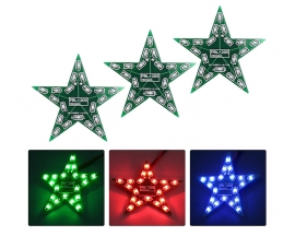 DIY Kit Five-Pointed Star Breathing Light Gradient Blue LED Light SMD 0805 LED Soldering Practice Kit