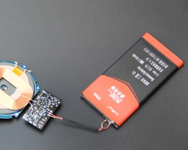 DC 5V 5W Wireless Charging Receiver Module PCBA Circuit Board Sensing Distance 8mm with 5cm Long Thread