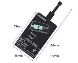 Wireless Charger Receiver DC 5V Wireless Charging Adapter Sensing Distance 2-8mm with Forward Direction Charging Interface