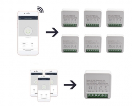 AC 100V-240V WiFi Smart Controller DIY Mini Concealed Switch Support APP Voice Remote Control