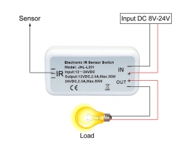 DC 8V-24V Hand Sweep Sensor Infrared Swing Sensor Switch Sensing Distance 10cm