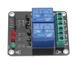 2 Bit 12V Relay Module with Optocoupler Isolation Support High and Low Level Trigger Dual Relay Module