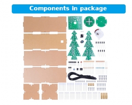 Auto-Rotate Flash RGB LED Music Christmas Trees Kit Electronic Soldering Practice DIY Kit with Shell