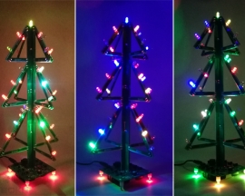 DIY Kit RGB Flash LED Circuit Music Christmas Tree, 12.4inch 3D Xmas Tree DIY Soldering Kits for Christmas Gift