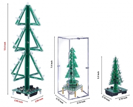 DIY Kit RGB Flash LED Circuit Music Christmas Tree, 12.4inch 3D Xmas Tree DIY Soldering Kits for Christmas Gift