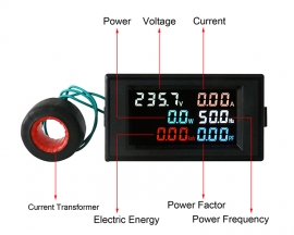 D69-2058 AC Digital Display Meter Multi-function Instrument Monitor Voltage Current Power Frequency Display Meter