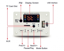 DC 5V MP3 Decoder Bluetooth-compatible Call Decoding Board TF Card Speaker
