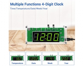 DC 5V 4-Digit Digital Electronic Clock DIY Kit Tempreature Date Time Display Module Alarm Clock Soldering Kits