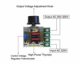 2000W Electronic Voltage Regulator AC 220V SCR High Power Support Dimming Speed Temperature Regulation