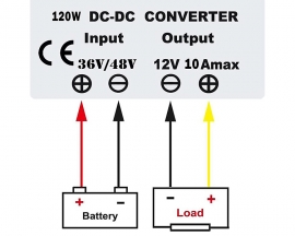 Waterproof DC 36V 48V to 12V 10V 120W Power Supply Step Down Voltage Converter