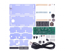 DIY Kit 4Bit Digital Electronic Clock Temperature Display Alarm Clock Soldering Kits