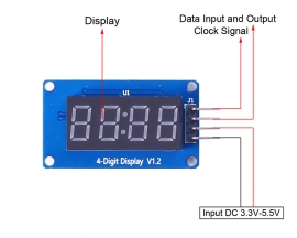 0.36 Inch 4-Digit LED Digital Tube Display Module DC 3.3V-5.5V 4Bits Adjustable Brightness LED Display Board