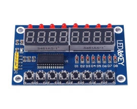 TM1638 Key Switch Digital Tube LED Display Module 8-Digit Digital Tube LED Button Compatible with Ardiuno/51