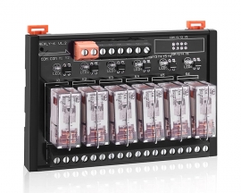 6 Channel SPDT Switch Module, DC 24V Relay Module, AC 270V with Isolated Optocoupler DIN Rail Mount High and Low Level Trigger