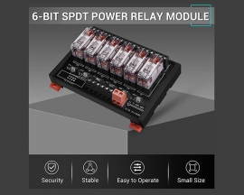 6 Channel SPDT Switch Module, DC 24V Relay Module, AC 270V with Isolated Optocoupler DIN Rail Mount High and Low Level Trigger