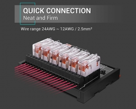 6 Channel SPDT Switch Module, DC 24V Relay Module, AC 270V with Isolated Optocoupler DIN Rail Mount High and Low Level Trigger