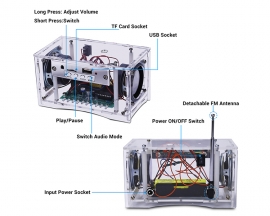 DIY Bluetooth-Compatible Speaker Kit with FM Radio Function, Rechargeable Mini Home Stereo Sound Amplifier with LED Flashing Light, Soldering Project Kit for Learning & Teaching