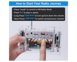 DIY Bluetooth-Compatible Speaker Kit with FM Radio Function, Rechargeable Mini Home Stereo Sound Amplifier with LED Flashing Light, Soldering Project Kit for Learning & Teaching