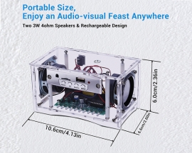 DIY Bluetooth-Compatible Speaker Kit with FM Radio Function, Rechargeable Mini Home Stereo Sound Amplifier with LED Flashing Light, Soldering Project Kit for Learning & Teaching