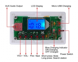 DIY Kit 76-108MHz Wireless FM Radio Receiver LCD Display FM Radio Soldering Kits with 5W 8ohm Speaker