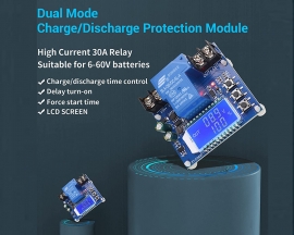 DC 6V-60V Low Voltage Protector Disconnect Switch with LCD Display 30A Voltage Protection Module Digital Over Discharge Protector for Lead Acid Lithium Battery